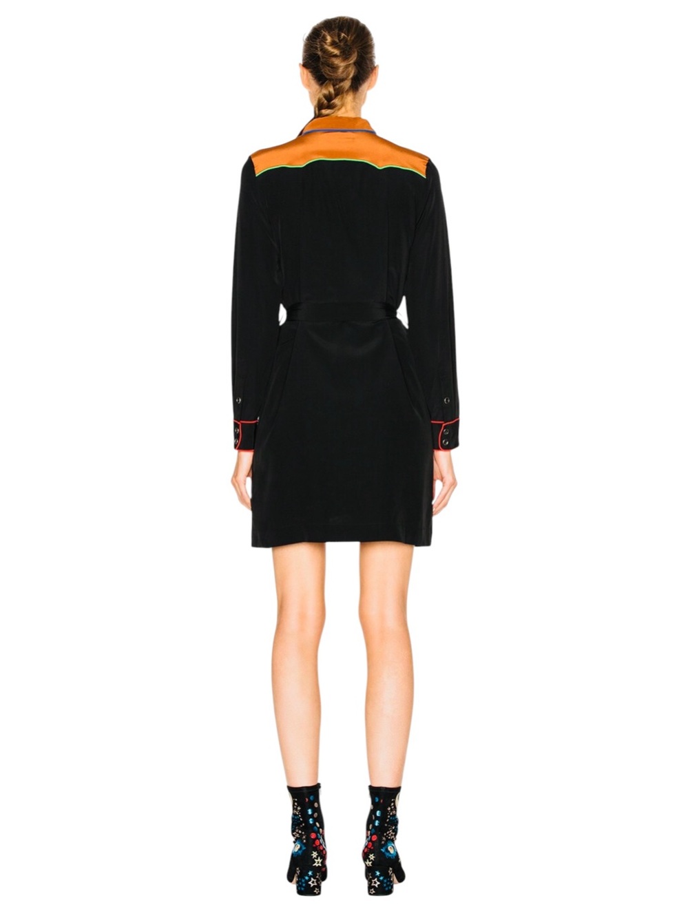 COACH New with Tags SOLID SILK BlACK SHIRT DRESS. Size 2. - Picture 8 of 15